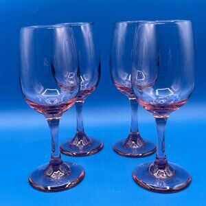 Libbey Pink Premier  Wine Glasses, Set of 4, Used